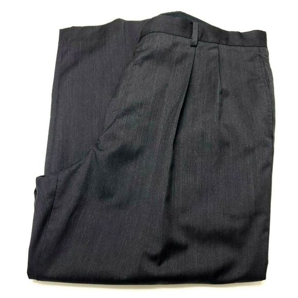 Jos A Bank Signature Collection Wool Dress Pants 39/26 Gray High Rise Pleated - Picture 1 of 6